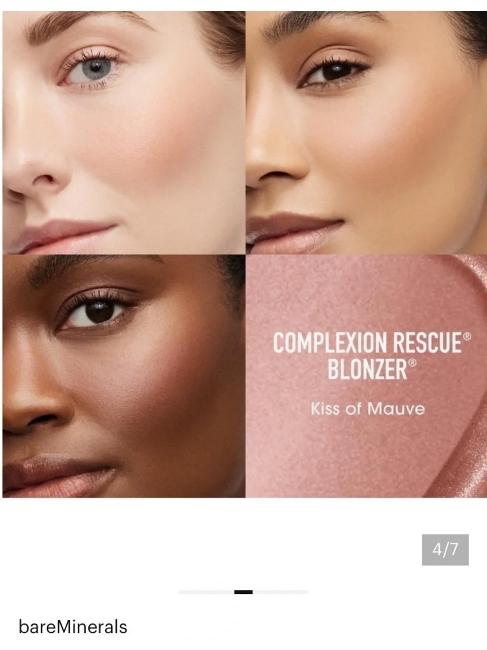 bareMinerals Complexion Rescue Blonzer Blush + Bronzer in Kiss of Mauve NEW!